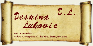 Despina Luković vizit kartica
